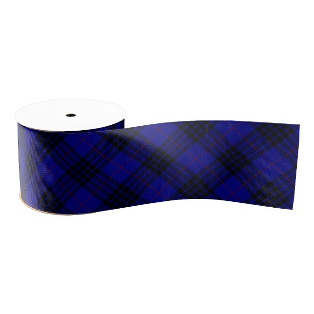 Lazo De Tela Gruesa MacKay tartan azul chapa (Carrete)