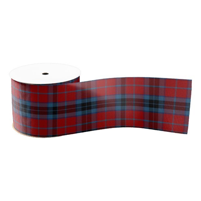 Lazo De Tela Gruesa MacTavish Tartan rojo y azul (Carrete)