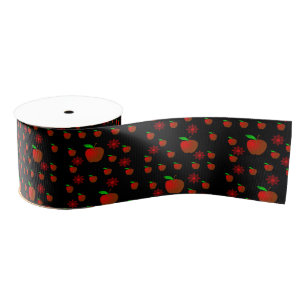 Lazo De Tela Gruesa manzanas rojas con cinta decorativa