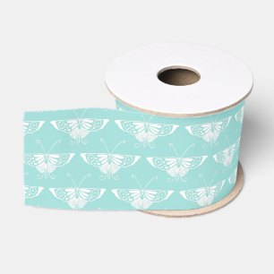 Lazo De Tela Gruesa Mariposa Art Déco estilizada - azul hielo