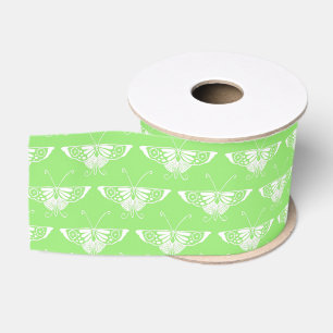 Lazo De Tela Gruesa Mariposa estilo Art Deco - verde lima