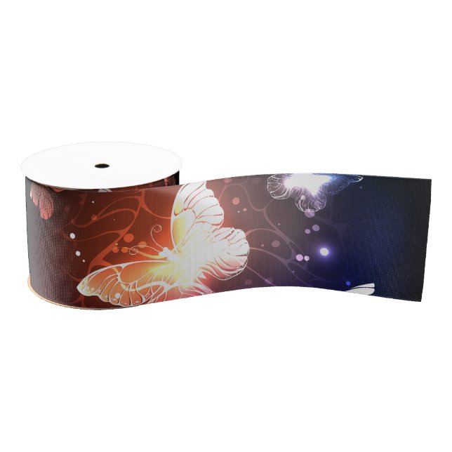 Lazo De Tela Gruesa Mariposas nocturnas brillantes (Carrete)