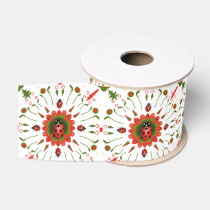 Lazo De Tela Gruesa Mariquita de Navidad