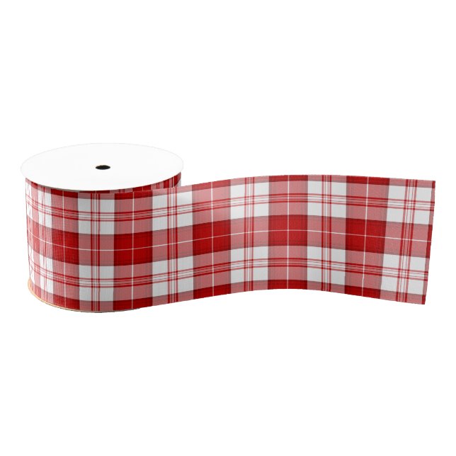 Lazo De Tela Gruesa Menzis tartán platillos rojos (Carrete)
