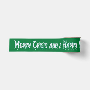 Lazo De Tela Gruesa Merry Crisis & Feliz Nuevo Miedo Navidad