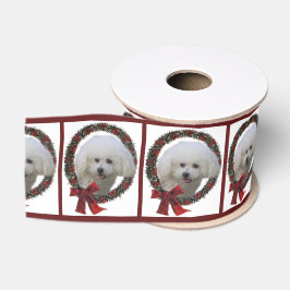 Lazo De Tela Gruesa Merry Navidades de Bichon Cute