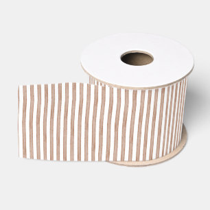 Lazo De Tela Gruesa Moda Cream Brown Stripes Navidades