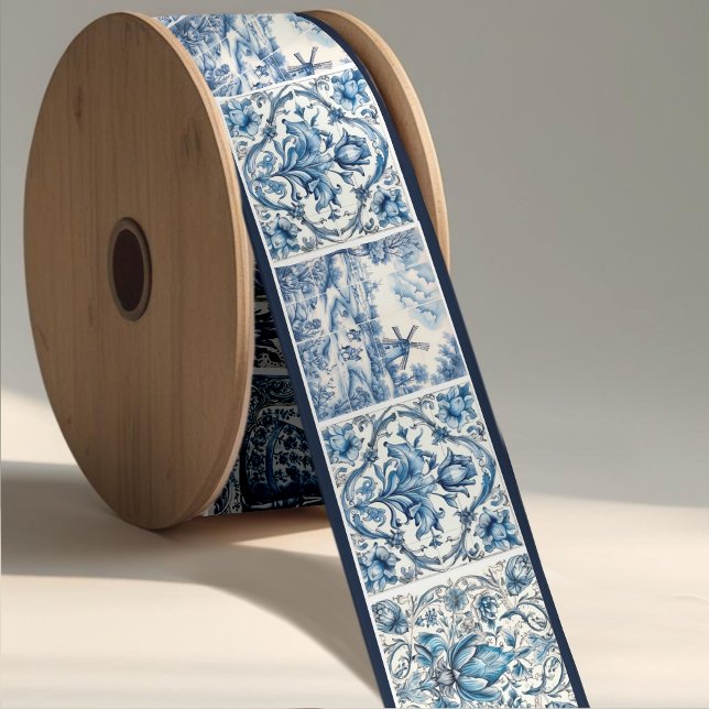 Lazo De Tela Gruesa Moda giratoria Blue white toile (Subido por el creador)