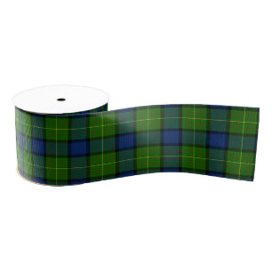 Lazo De Tela Gruesa Muir Moore tartan color azul