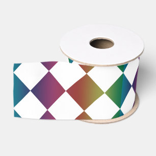 Lazo De Tela Gruesa Multicolor Diamante Harlequín Multicolor Ajedrezad
