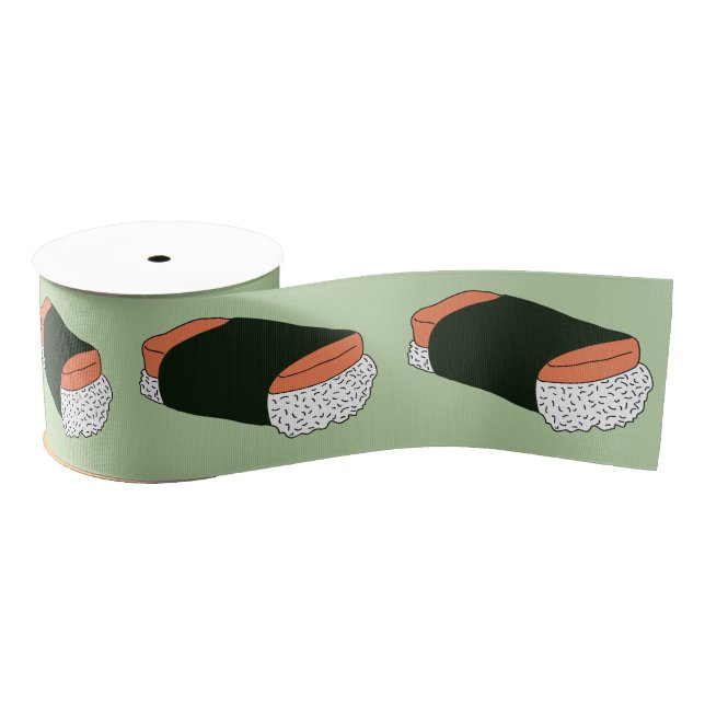 Lazo De Tela Gruesa Musubi Sushi Hawaiian Food Pattern (Carrete)
