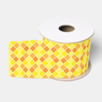 Naranja amarillo retro moderno Checkers patrón cua