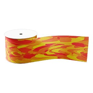 Lazo De Tela Gruesa Naranja del patrón abstracto amarillo rojo