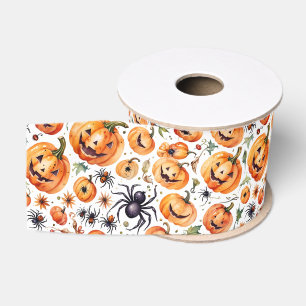 Lazo De Tela Gruesa Naranja y negro Halloween tradicional