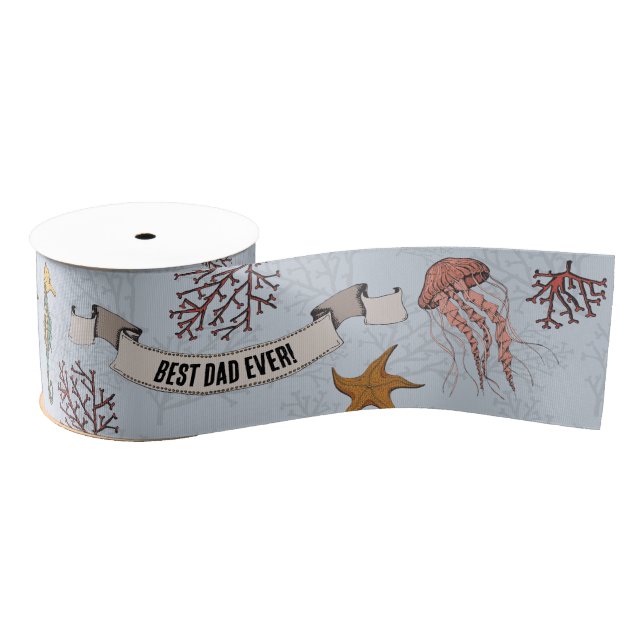 Lazo De Tela Gruesa Náutico Día de los Padres de 3 pulgadas Personaliz (Carrete)