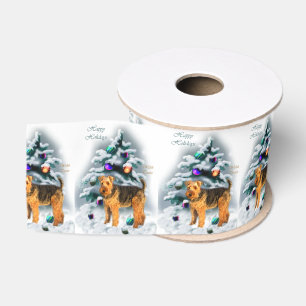 Lazo De Tela Gruesa Navidad de Terrier galés