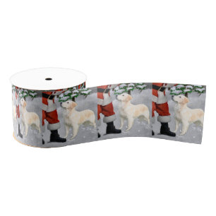 Lazo De Tela Gruesa Navidad del golden retriever
