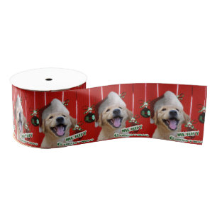 Lazo De Tela Gruesa Navidad del perrito del golden retriever