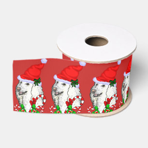 Lazo De Tela Gruesa Navidad lindo del caniche de Santa