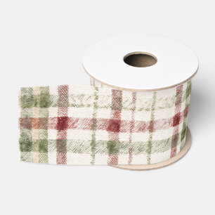 Lazo De Tela Gruesa Navidad Rayas Crema Rojo Verde