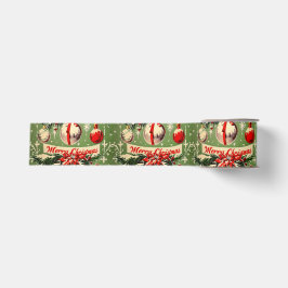 Lazo De Tela Gruesa Navidad Retro Vintage: Yuletide de mediados de sig
