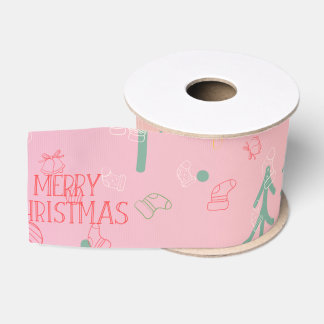 Lazo De Tela Gruesa Navidad Rosa Linda