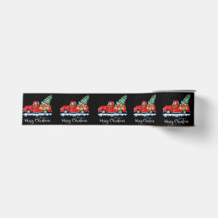 Lazo De Tela Gruesa Navidad Vintage Feliz Camión Rojo Antiguo Ch