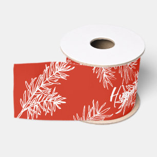 Lazo De Tela Gruesa Navidades botánicos elegantes de color blanco rojo
