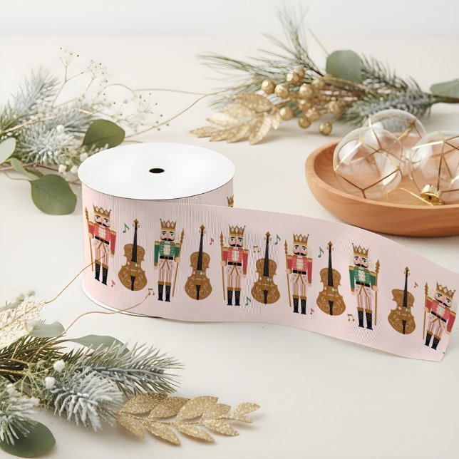 Lazo De Tela Gruesa Navidades caprichosos Ballet de desnudez Violin Mú (Whimsical Christmas Nutcracker Ballet Violin Music Grosgrain Ribbon)