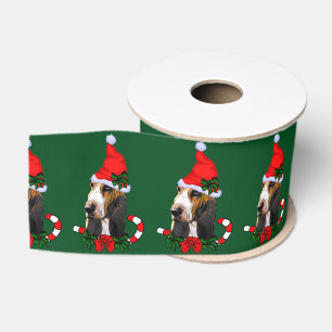 Lazo De Tela Gruesa Navidades de Basset Hound