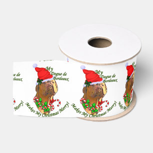 Lazo De Tela Gruesa Navidades de Dogue de Bordeaux