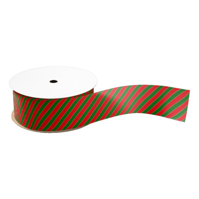 Lazo De Tela Gruesa Navidades de franjas de varas de golosinas diagona (Carrete)