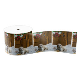Lazo De Tela Gruesa Navidades de Goldendoodle Puppy