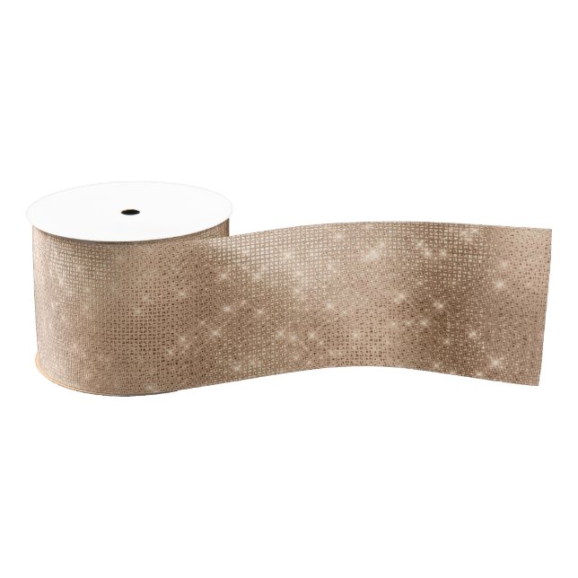 Lazo De Tela Gruesa Navidades de la moda Champagne Gold Sparkle Glitz (Carrete)