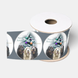 Lazo De Tela Gruesa Navidades de Labradoodle Trio