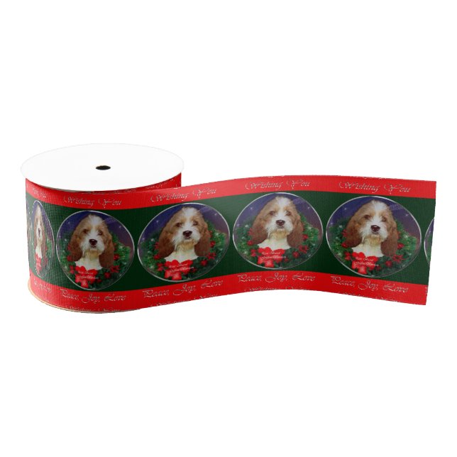 Lazo De Tela Gruesa Navidades de Petit Basset Griffon Vendeen (Carrete)