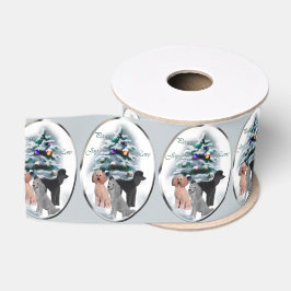 Lazo De Tela Gruesa Navidades de Poodle Trio