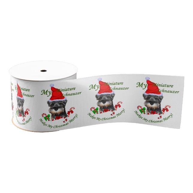 Lazo De Tela Gruesa Navidades en miniatura de Schnauzer (Carrete)