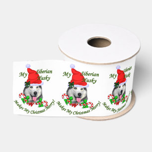 Lazo De Tela Gruesa Navidades Husky Siberiano