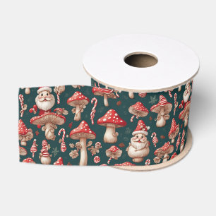 Lazo De Tela Gruesa Navidades rojos Santa Mushroom