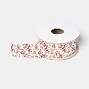 Lazo De Tela Gruesa Navidades rojos Santa Toile