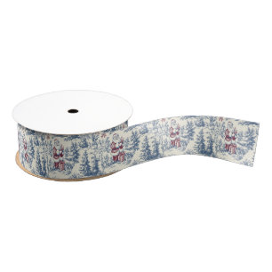Lazo De Tela Gruesa Navidades rojos y azules Santa Toile