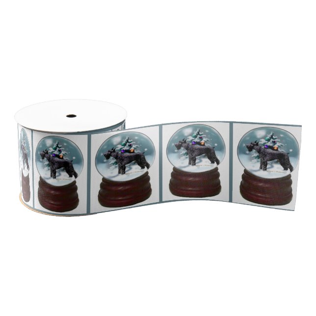 Lazo De Tela Gruesa Navidades Schnauzer gigantes (Carrete)