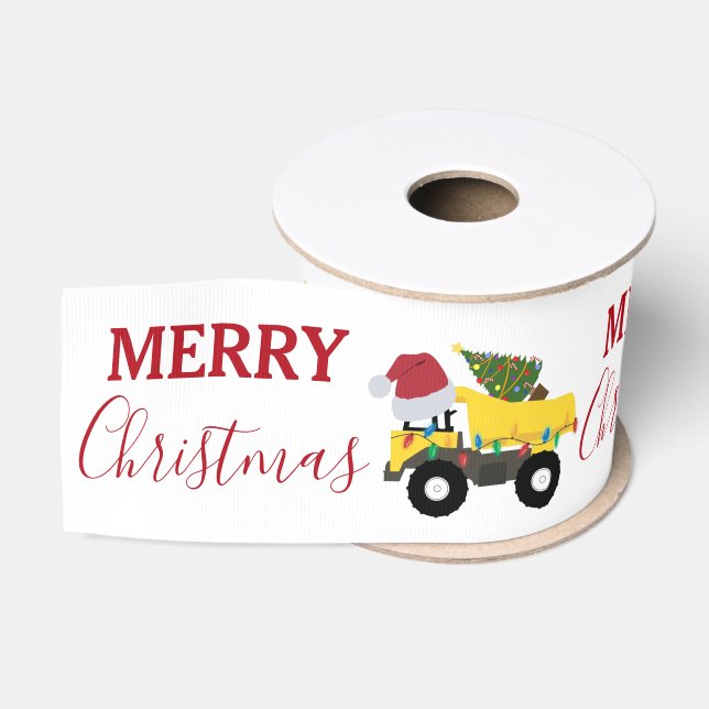 Lazo De Tela Gruesa Navidades tiran camiones de construcción (Carrete)