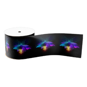 Lazo De Tela Gruesa Neon Firefly en negro