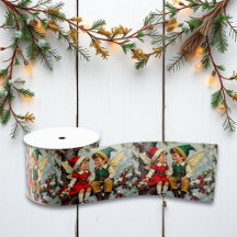 Niños Hadas Elfos Vintage Navidad
