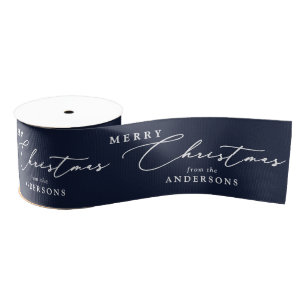 Lazo De Tela Gruesa Nombre Personalizado Feliz Navidad Letra Elegante