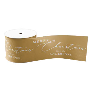 Lazo De Tela Gruesa Nombre Personalizado Feliz Navidad Letra Elegante