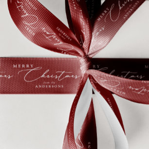 Lazo De Tela Gruesa Nombre Personalizado Feliz Navidad Letra Elegante