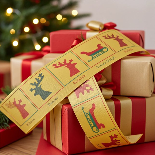 Lazo De Tela Gruesa Nombre personalizado Fotos de Santa Claus Sleigh,  (Subido por el creador)